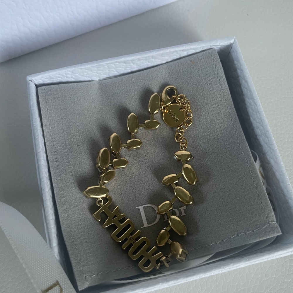 Christian Dior 'J'adior' Logo Bracelet with Crystal Accents - Picture 7 of 8